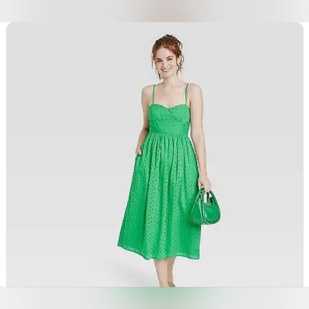 Nwt A new day eyelet sundress Kelly Green size XL